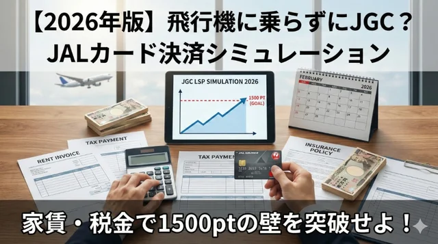 【2026年版】飛行機に乗らずにJGC？JALカード決済シミュレーション！家賃・税金・保険で1500ptの壁は突破できるか徹底検証